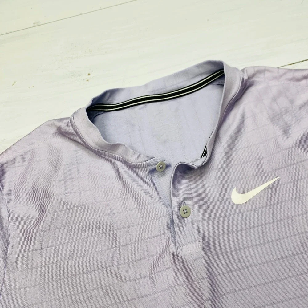 Nike Court Advantage Dri-FIT Tennis Polo Mens M Purple Blade Collar CV2499-519